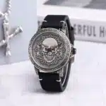 Montre tête de mort bronze homme
