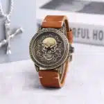 Montre tête de mort bronze homme
