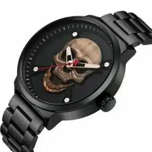 Montre tête de mort homme acier
