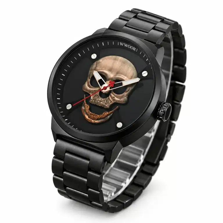Montre tête de mort homme acier