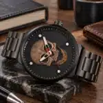 Montre tête de mort homme acier