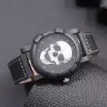 Montre tête de mort homme cuir