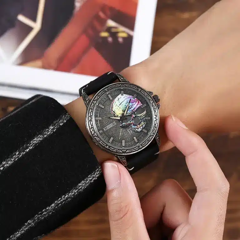 Montre tête de mort rétro homme