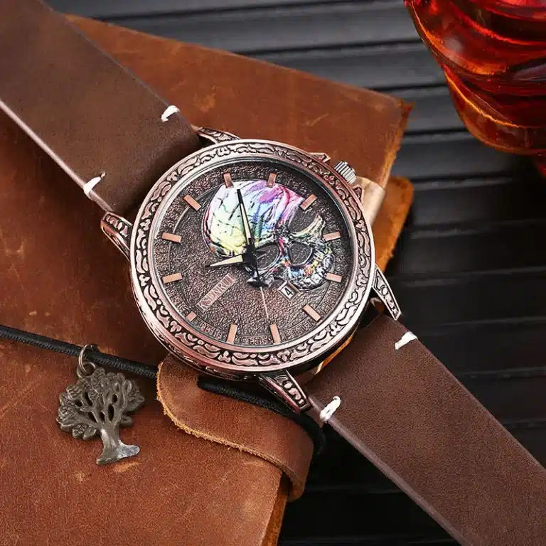 Montre tête de mort rétro homme