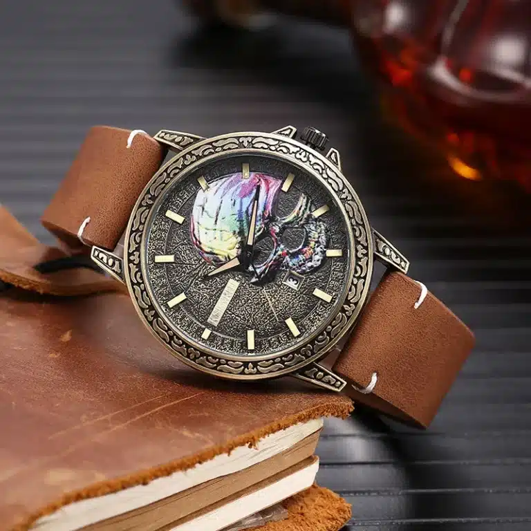 Montre tête de mort rétro homme