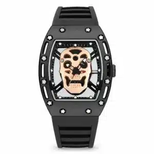 Montre tête de mort sport homme - Or rose