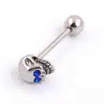 Piercing langue tête de mort - Bleu