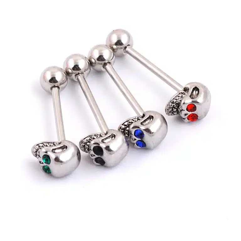Piercing langue tête de mort