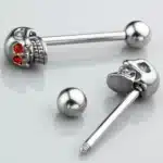 Piercing langue tête de mort