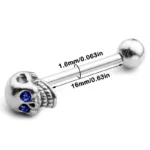 Piercing langue tête de mort