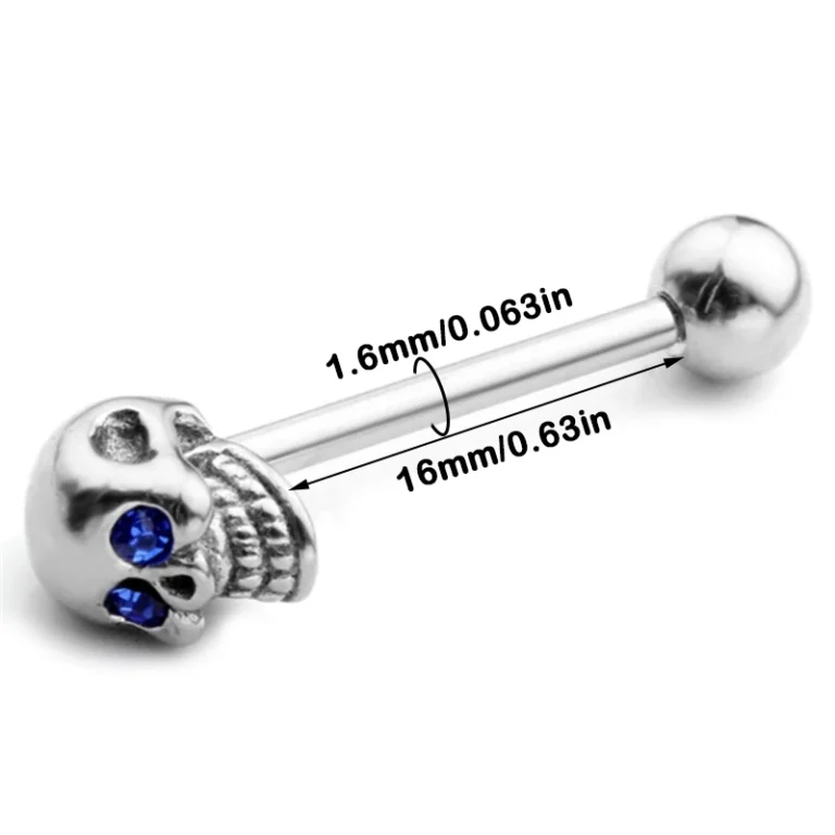 Piercing langue tête de mort