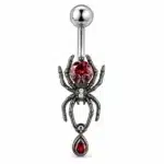 Piercing nombril araignée rouge