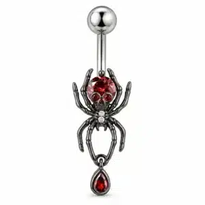 Piercing nombril araignée rouge