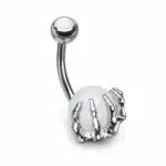 Piercing nombril main squelette