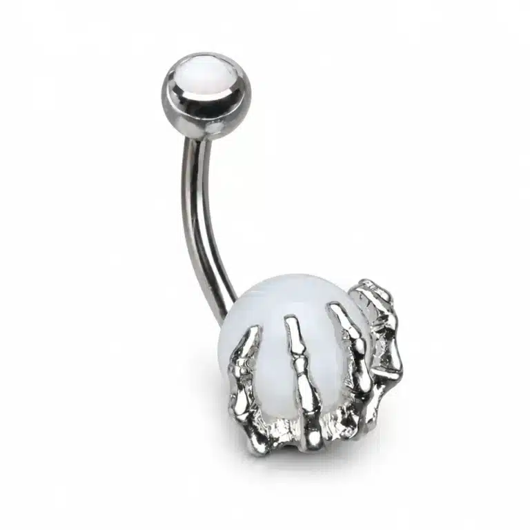 Piercing nombril main squelette