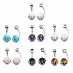 Piercing nombril main squelette