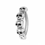 Piercing nombril tête de mort - 1,6 × 10 mm