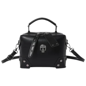 Sac bandoulière gothique noir femme - Crâne