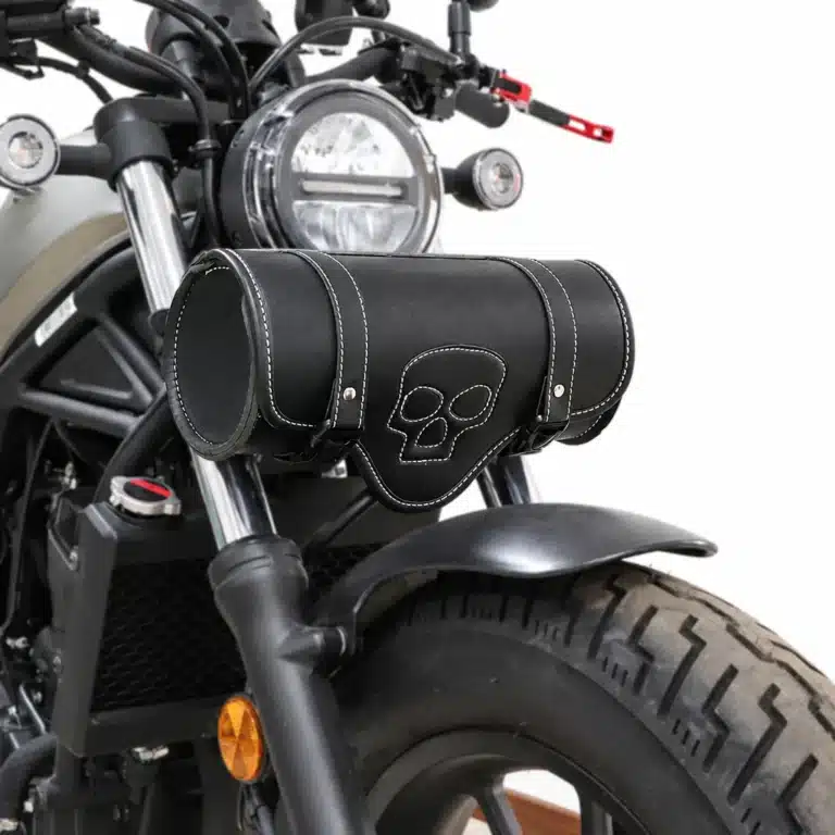 Sacoche guidon moto tête de mort