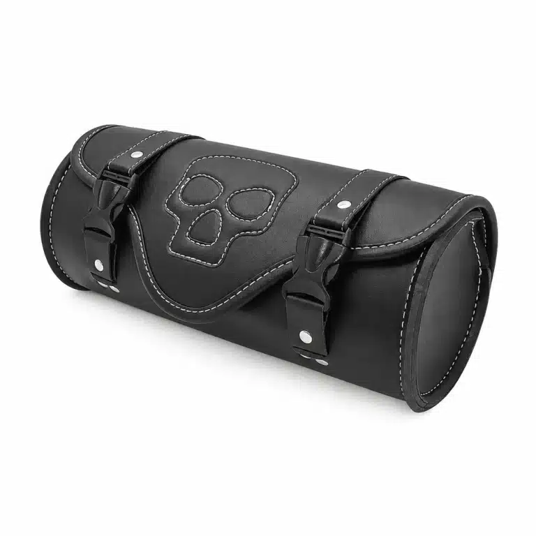 Sacoche guidon moto tête de mort
