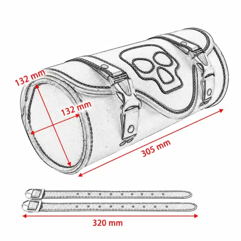 Sacoche guidon moto tête de mort