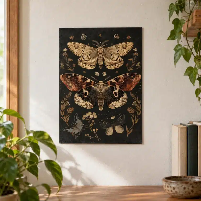 Affiche papillon de nuit gothique