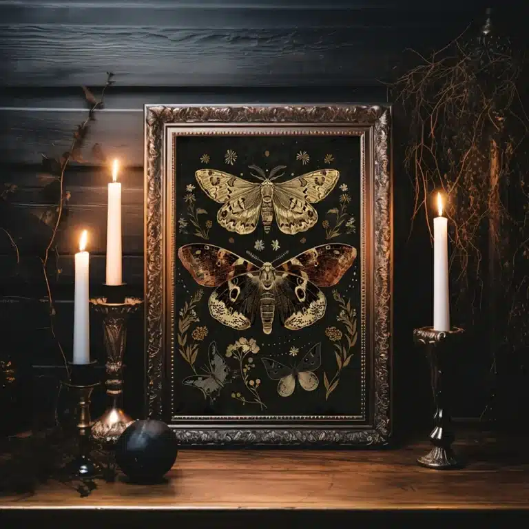 Affiche papillon de nuit gothique