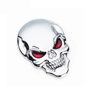 Autocollant crâne 3D voiture - Argent