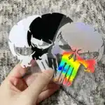 Autocollant tête de mort moto