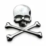 Badge 3D tête de mort moto - Argent