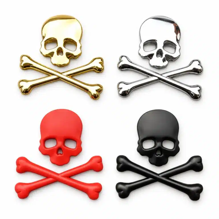 Badge 3D tête de mort moto