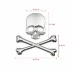 Badge 3D tête de mort moto