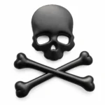 Badge 3D tête de mort moto - Noir
