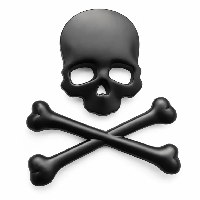Badge 3D tête de mort moto - Noir