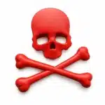 Badge 3D tête de mort moto - Rouge