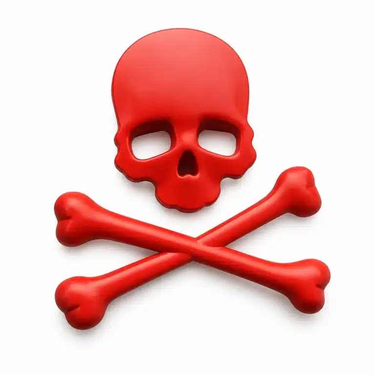 Badge 3D tête de mort moto - Rouge