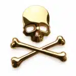Badge 3D tête de mort moto - Or