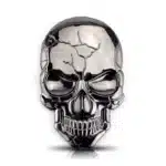Badge tête de mort fissurée voiture - Gris