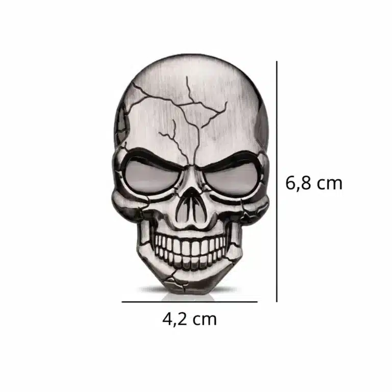 Badge tête de mort fissurée voiture