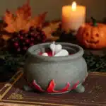 Bougie chaudron tête de mort