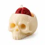 Bougie crâne cerveau horreur - Blanc