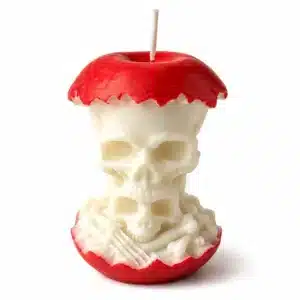 Bougie pomme empoisonnée tête de mort