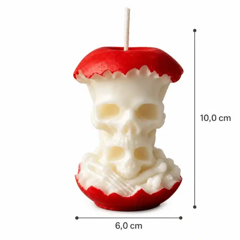 Bougie pomme empoisonnée tête de mort