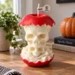 Bougie pomme empoisonnée tête de mort