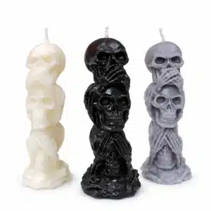 Bougie trois têtes de mort