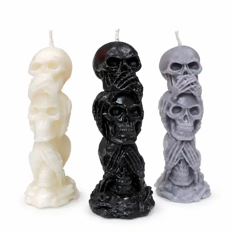 Bougie trois têtes de mort