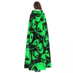 Cape à capuche motif alien vert