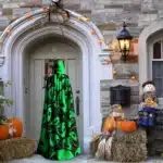 Cape à capuche motif alien vert