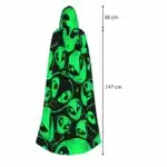 Cape à capuche motif alien vert