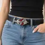 Ceinture coeur rouge cuir
